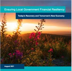 Policy paper cover with photo of flowers and sunset